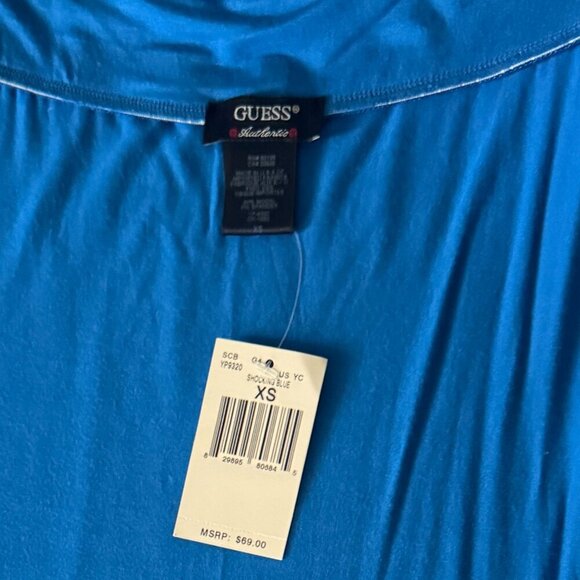 GUESS Strapless Blue Mini Dress with Rhinestone Buckle – Size XS (NWT) - Picture 7 of 7